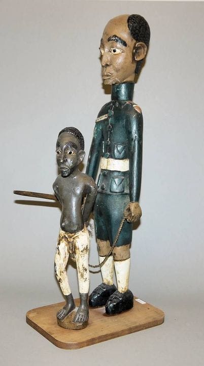 Policeman with a prisoner, unusual group of Colon 