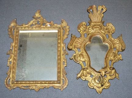 2 18th-century mirrors.
Rocailléd framed mirror, c