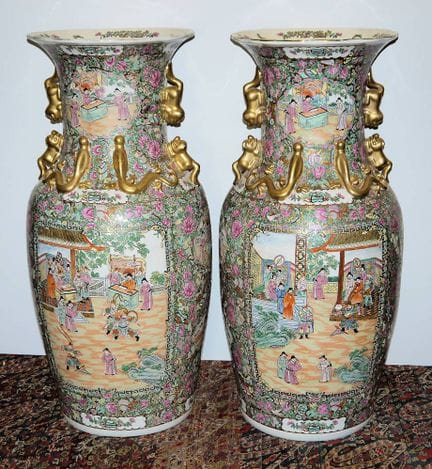 Paire de grands vases de style « Kanton », Chine, 