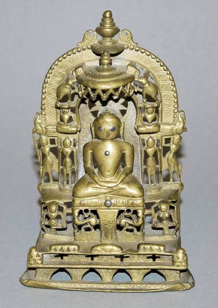 Autel jaïn du Tirthankara Padmabrabhu, en bronze, 