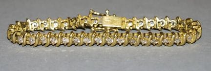 Brilliant-cut diamond bracelet, gold, with 1998 ap