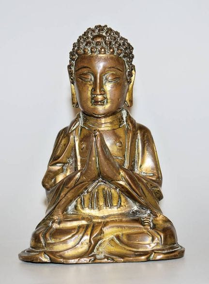 Sculpture en bronze représentant le Bouddha Amitab