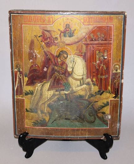 Icon depicting St George, the Dragon Slayer, Russi