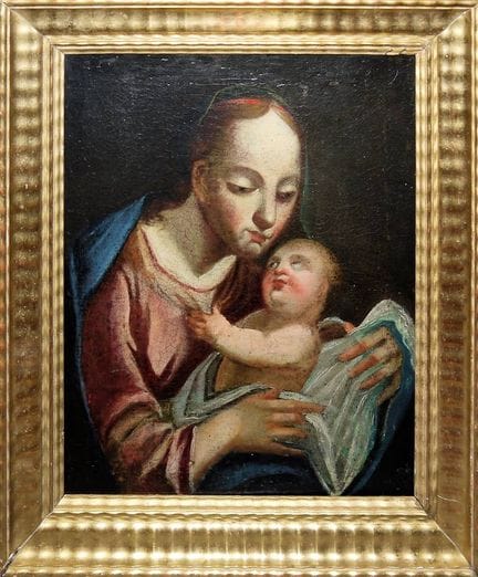 Dutch Master, c. 1650, Madonna and Child, oil pain