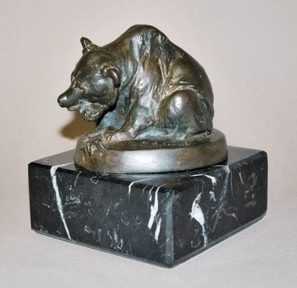 August Gaul, Feeding Bear, bronze, 1895, signed 
A
