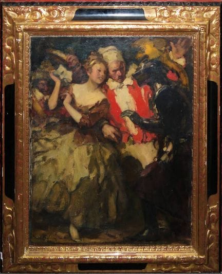Hans Looschen, Masked Ball, oil painting circa 190