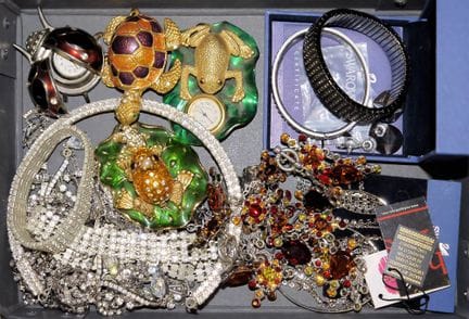 Collection of Swarovski jewellery, rhinestone jewe