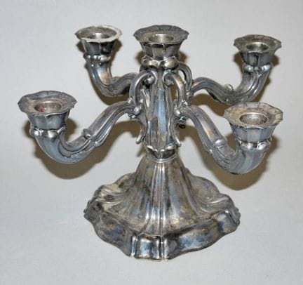 Four-armed candlestick, silver, c. 1920
925 silver
