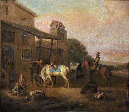 Anonymous, c. 1750, Rural Resting Scene, oil paint