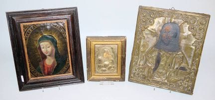 2 19th-century Russian icons & an 18th-century dev