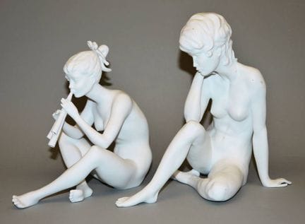 Dos figuras de porcelana de Wolfgang Gawantka para