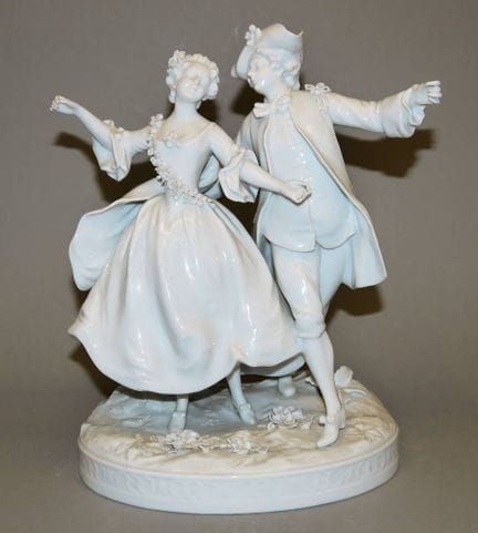 La bailarina Marie Camargo con su caballero, grupo