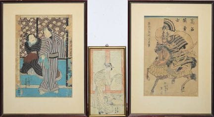 Buncho, Yoshimori et Kunisada, trois estampes japo