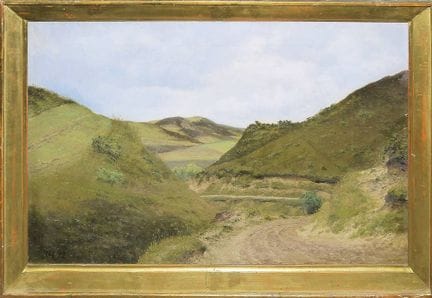 Monogramist RH, Hilly Landscape, oil painting from