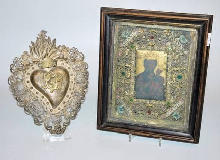 Monastic work featuring an icon of the Black Madon