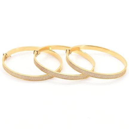 3 pulseras rígidas de oro amarillo de 18 quilates 
