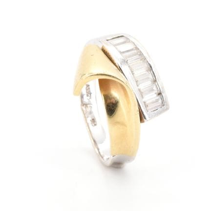 Anillo de oro amarillo y blanco de 14 quilates (pi