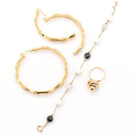 2 pendientes de oro amarillo de 18 quilates (estro