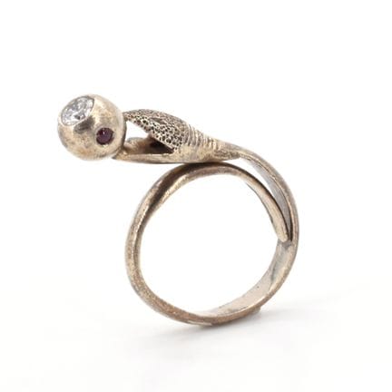 Anillo (serpiente) de oro blanco de 12 quilates co