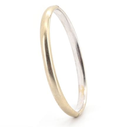 Pulsera rígida de oro blanco de 18 quilates (dañad