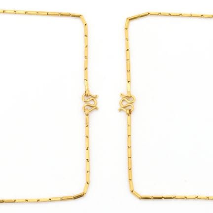 2 collares de oro amarillo de 18 quilates - 30,6 g