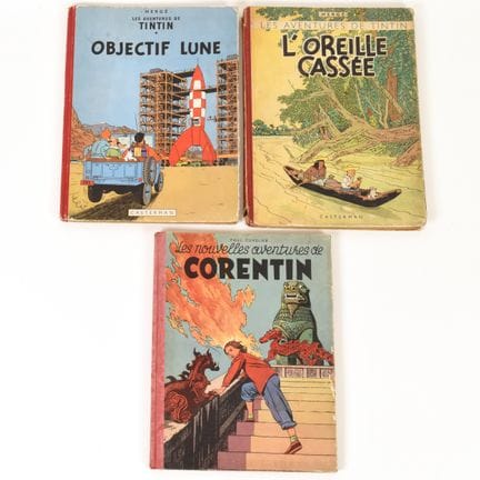 Lot de 2 albums "Les aventures de Tintin" par HERG