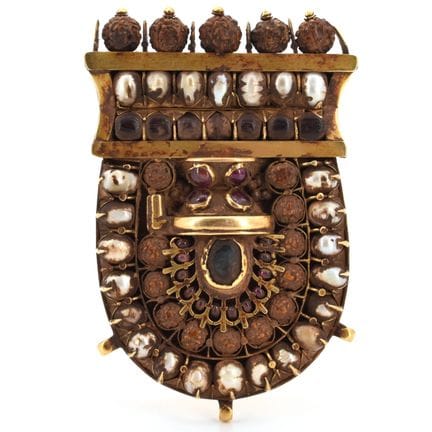 Colgante de oro amarillo de 18 quilates con perlas