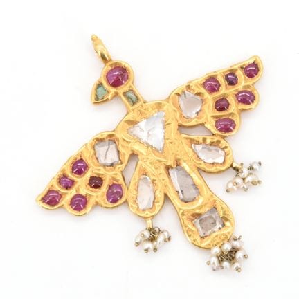Colgante de oro amarillo de 18 quilates con rosas 