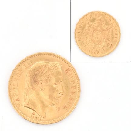 Moneda de oro amarillo 900/1000 (Francia-Napoleón 