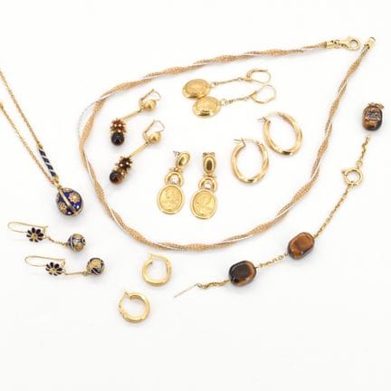 Pulsera de oro amarillo de 18 quilates con ojos de