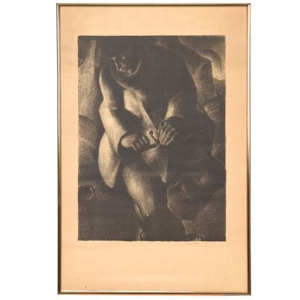 Gravure sur papier signée Anto CARTE: le joueur d'