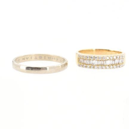 Alliance en or blanc 18 ct (personnalisée, abîmée)