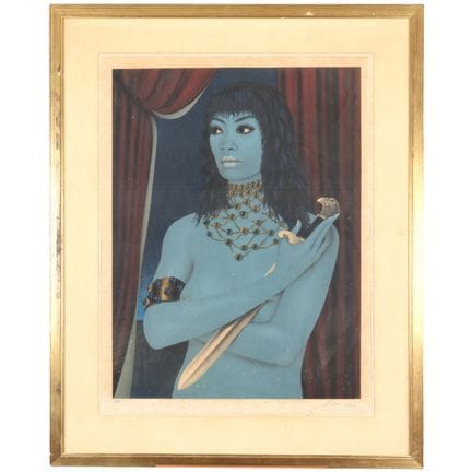 Lithographie signée Félix LABISSE: "Judith au poig