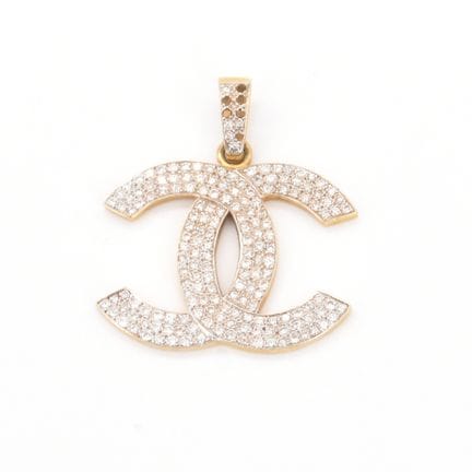Pendentif en or jaune 18 ct sertie de +/- 176 bril