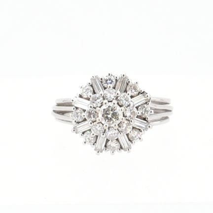 Bague or blanc 18 ct sertie d'1 brillant +/- 0.20 