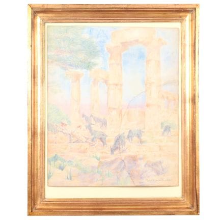 Crayon et aquarelle sur papier signé Franz GAILLIA