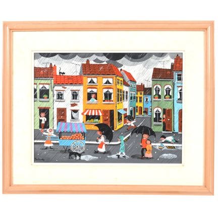 Huile sur toile signée Marie-Louise BATARDY: rue a