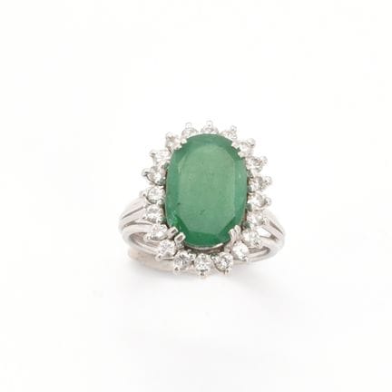 Bague en or blanc 18 ct sertie de 20 brillants +/-