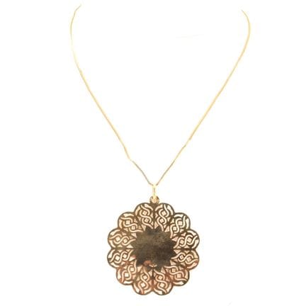 Collier et pendentif en or jaune et blanc 18 ct (b