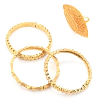 3 bracelets rigides en or 3 couleurs 18 ct (bossel