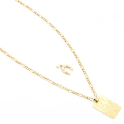 Collier et 2 pendentifs en or jaune 18 ct (personn