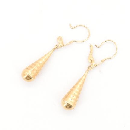 2 boucles d'oreilles en or jaune 18 ct (cassée, mo