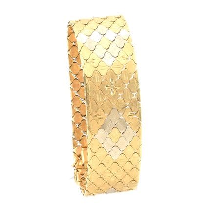 Bracelet en or jaune et blanc 18 ct (légèrement bo