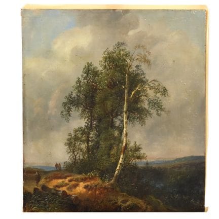 Huile sur panneau signé C.MAMMES: promenade dans l