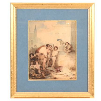 Aquarelle sur papier signée Gustave WAPPERS: scène