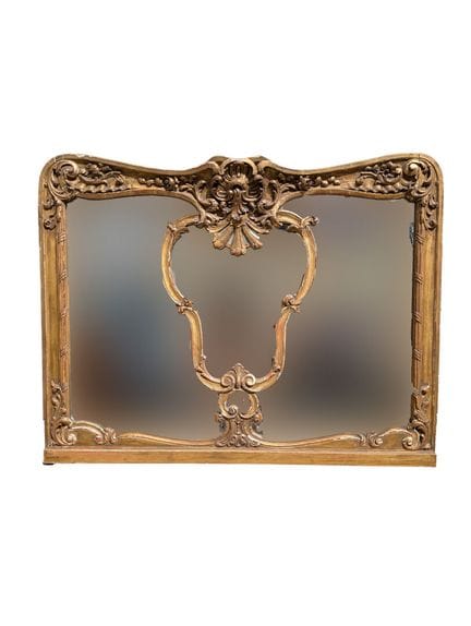 Élément de trumeau à fond de miroir en bois doré m