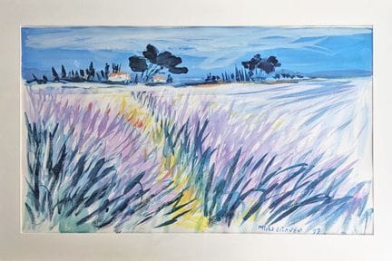 Michel CRAVEN (XX)
Le champs de lavande
Aquarelle 