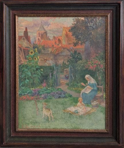 Emiel ROMMELAERE
Femme et enfant dans un jardin
Hu