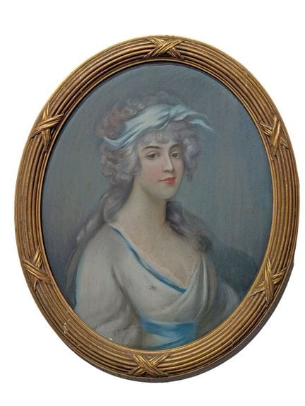 Ecole du début du XXème 
Portrait de femme à la ro