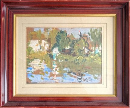 MANTEGO?
Paysage animé
Gouache sur papier signée e